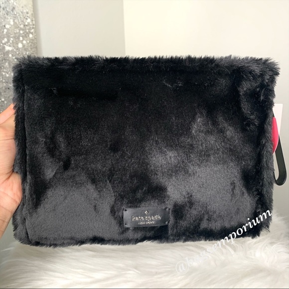 Kate Spade Neve Shearling Embellished LG Pouch Bag - Picture 5 of 8